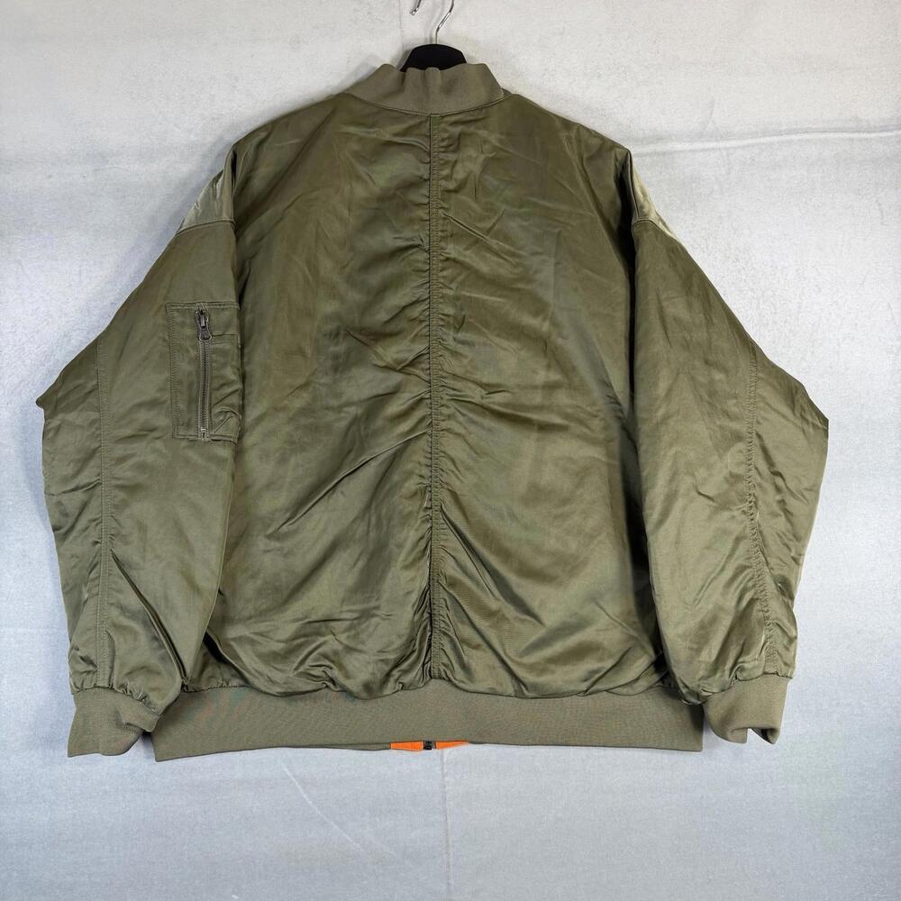 Nike Sportswear Reversible Varsity Bomber Jacket Womens XL Green Orange Quilted - Picture 2 of 11